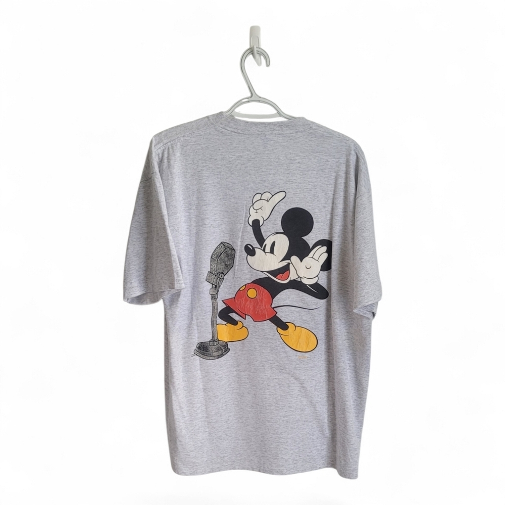 Vintage  90's Gray Mickey Mouse T-Shirt Velva Sheen  XL Disney